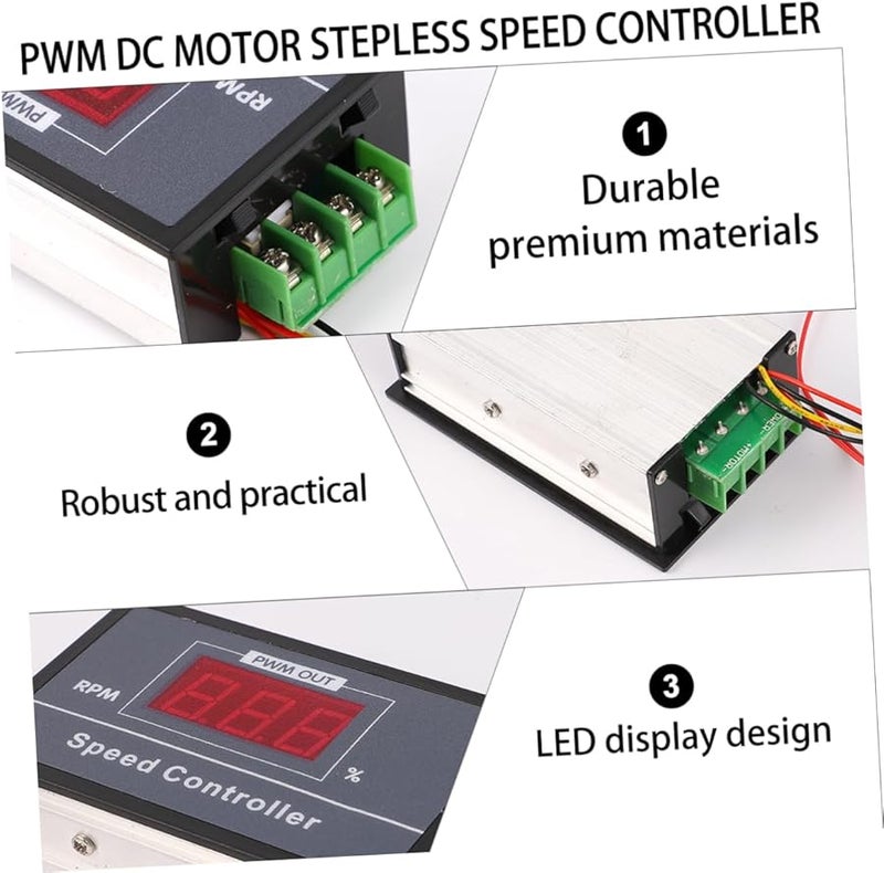 Gadpiparty وحدة تحكم سرعة محرك التيار المستمر PWM مع شاشة LED عرض قابل للتعديل 1 قطعة - Image 5
